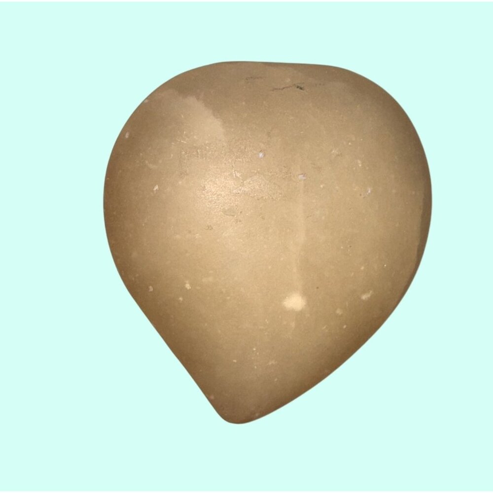 Vintage Alabaster Heart-Shaped Trinket Box With Gold-Toned Hinges - Picture 3 of 7